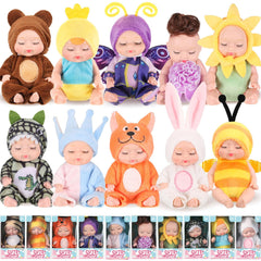Hanaive mini baby dolls wearing bee outfits for imaginative play.
