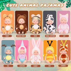 Hanaive mini baby doll wearing cat outfit boosts creative role play.