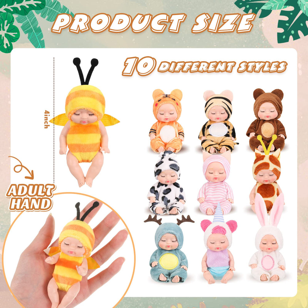 Hanaive mini baby doll in rabbit outfit inspires storytelling and cooperative play.