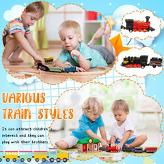 Hanaive table-top play setup showing compact, desk-friendly train toys