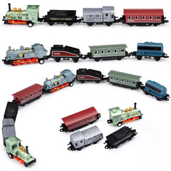 Hanaive blue locomotive train toy with pull-back action for durable, portable play.
