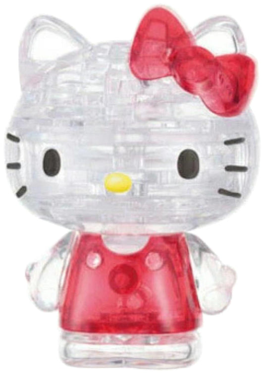 Hanayama 36-piece crystal puzzle pieces form a cute Hello Kitty display figure.