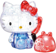 Hanayama Crystal Gallery Hello Kitty Telephone puzzle assembly showcases crystal clarity on a desk display.