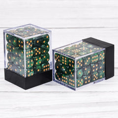 Handan mini dice in green pearls, 12mm size ideal for precise rolls.