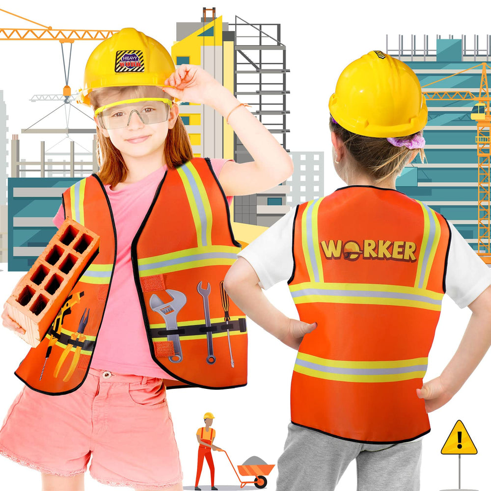 Handepo kids construction costume, one-size-fits-most for growing engineers.