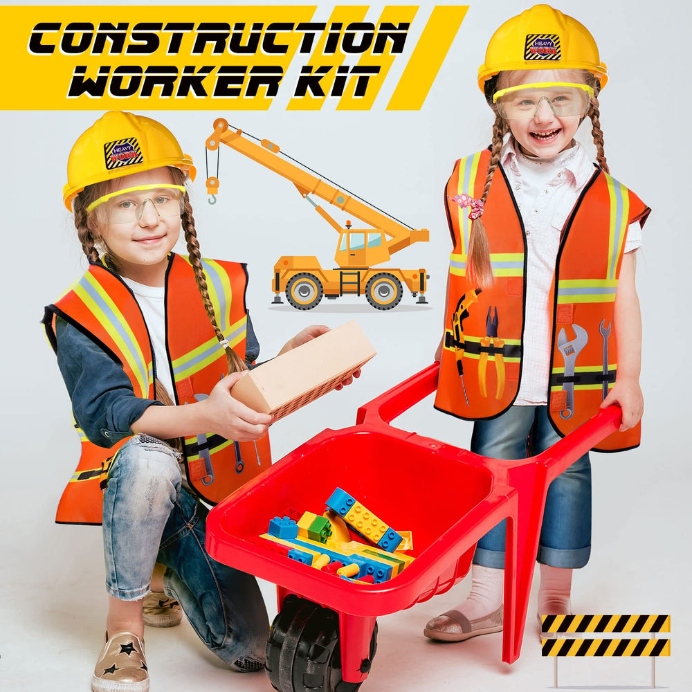 Handepo one-size construction costume, easy-to-wear outfit for parties and pretend play.