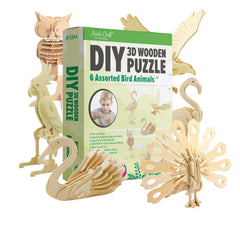 Hands Craft 3D eagle puzzle image, precise laser-cut pieces for easy assembly