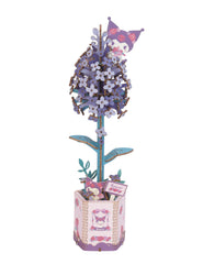 Hands Craft Lilac Hello Kitty 3D puzzle close-up showing decorative flower model