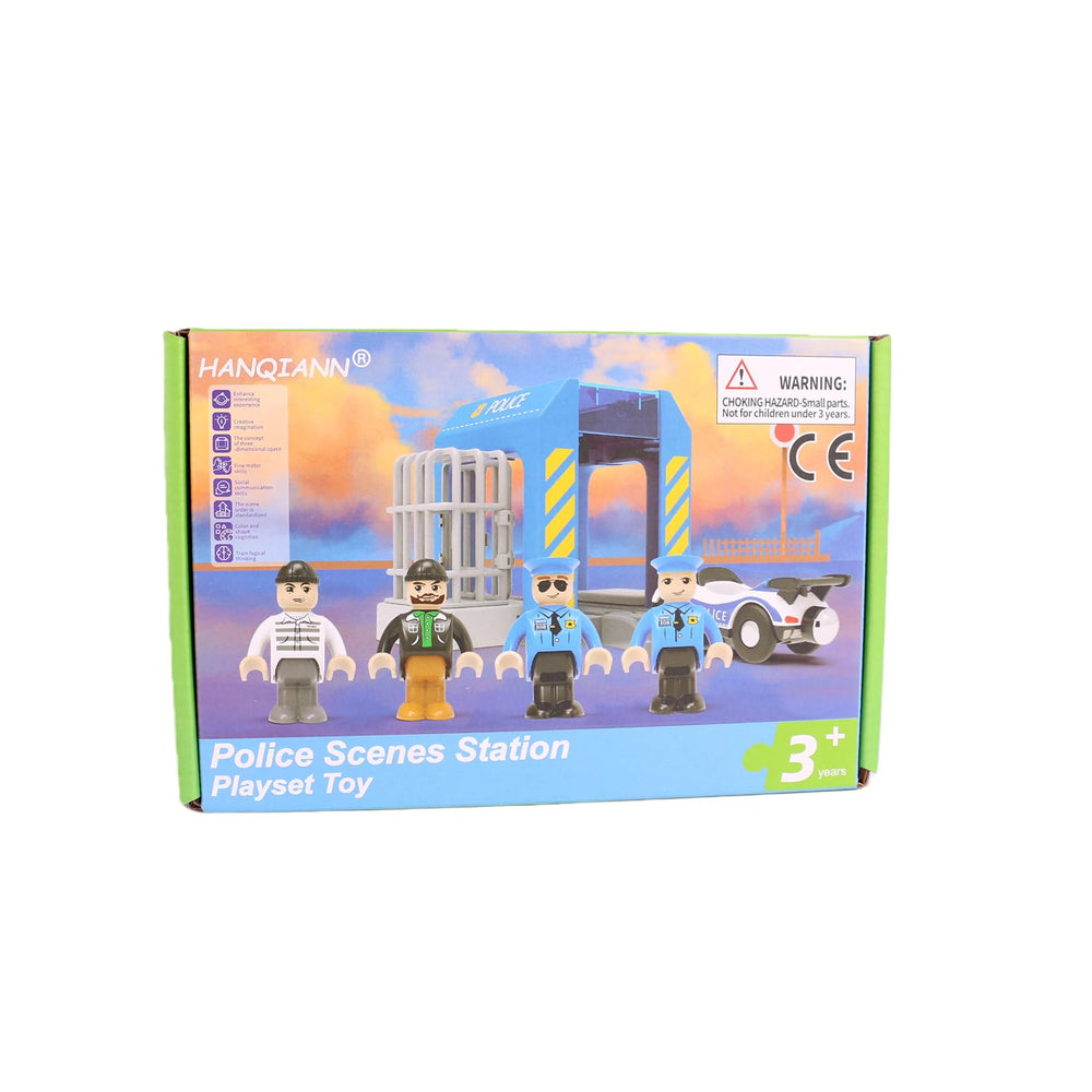 HANQIANN Police Station Playset Ages 3 Up—safe, engaging toy for early builders.