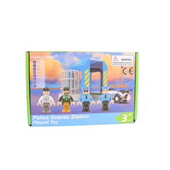 HANQIANN Police Station Playset Ages 3 Up—safe, engaging toy for early builders.