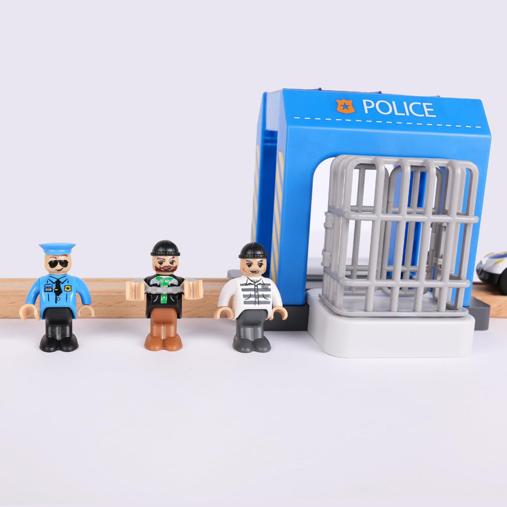HANQIANN Police Station Playset Police Car—adds action and fast-paced patrol scenarios.