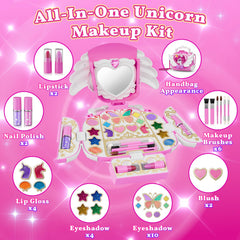 Hanroni unicorn makeup palette with gold foil for dazzling pretend play.