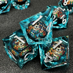 HAOMEJA seven-piece dice display ready for quick sessions.
