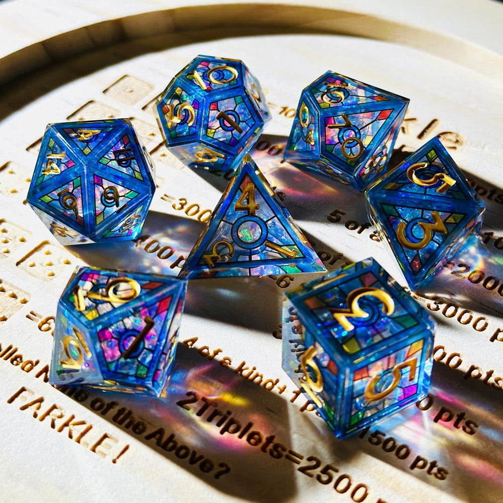 HAOMEJA dice set full seven-dice included for D&D and tabletop RPG battles