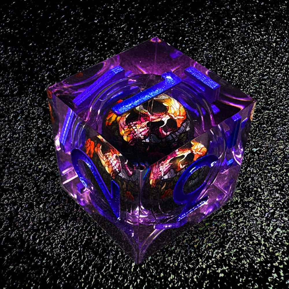HAOMEJA resin skull-ornament dice adds striking aesthetic to RPG table.