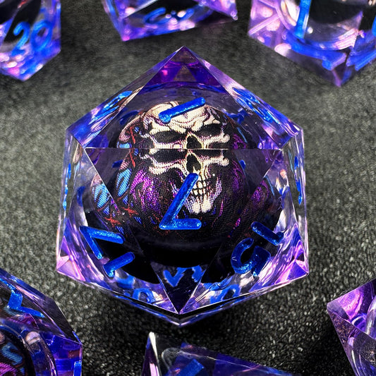 HAOMEJA skull D&D dice D20 with sharp edges for precise rolls.