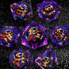 HAOMEJA Skull D&D dice set with D12 close-up sparks imaginative worldbuilding.