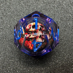 HAOMEJA Skull D&D dice set with D8 close-up aids tactical planning.