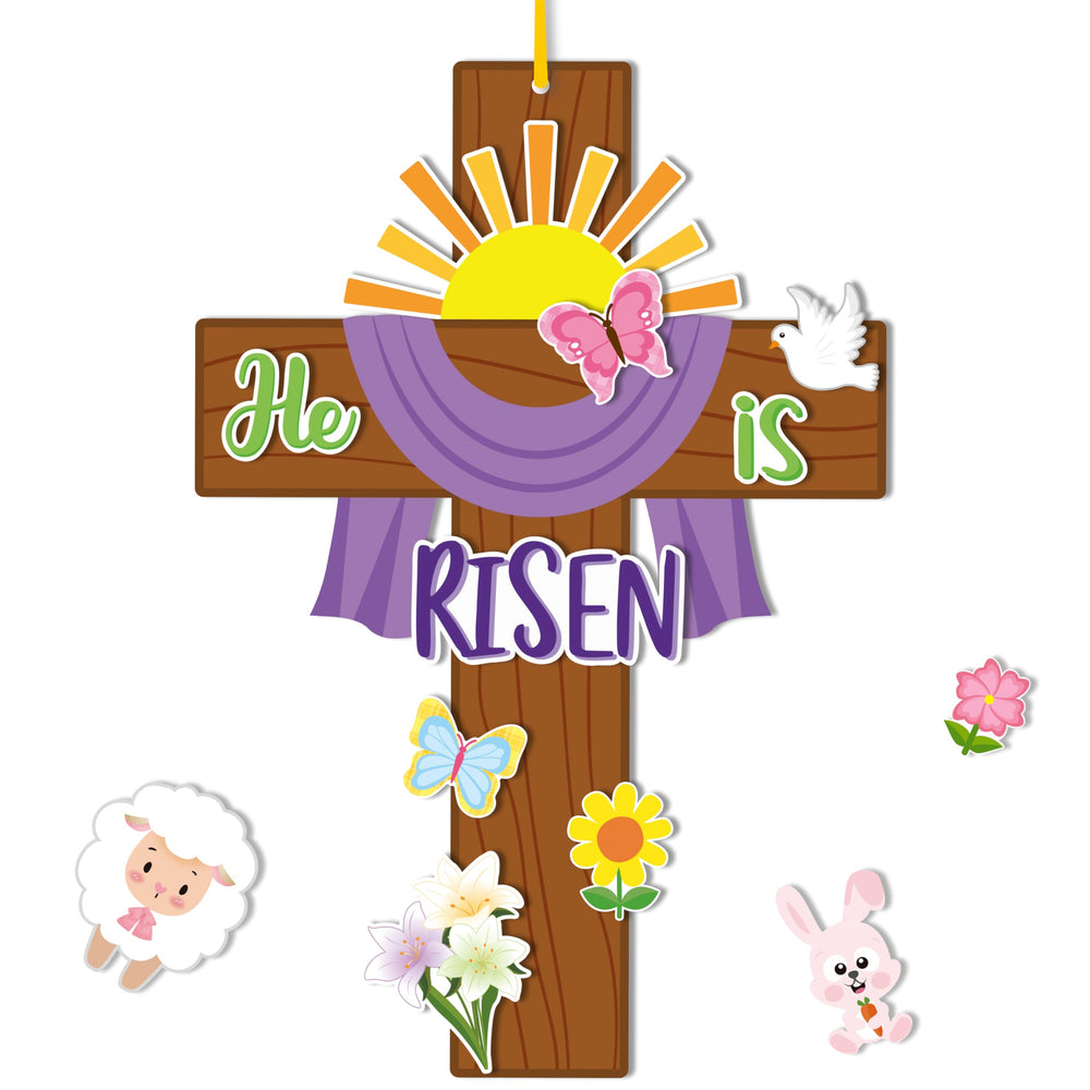 Haooryx Easter Cross Kit blank cross card ready for DIY decorating at home
