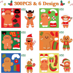 Haooryx gingerbread face stickers mix-and-match for creative play.