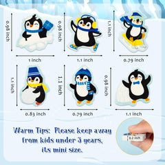 Haooryx penguin erasers featuring six designs for desks