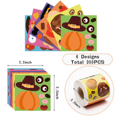 Haooryx Thanksgiving pumpkin face sticker adds warm autumn flair to jars and gifts.