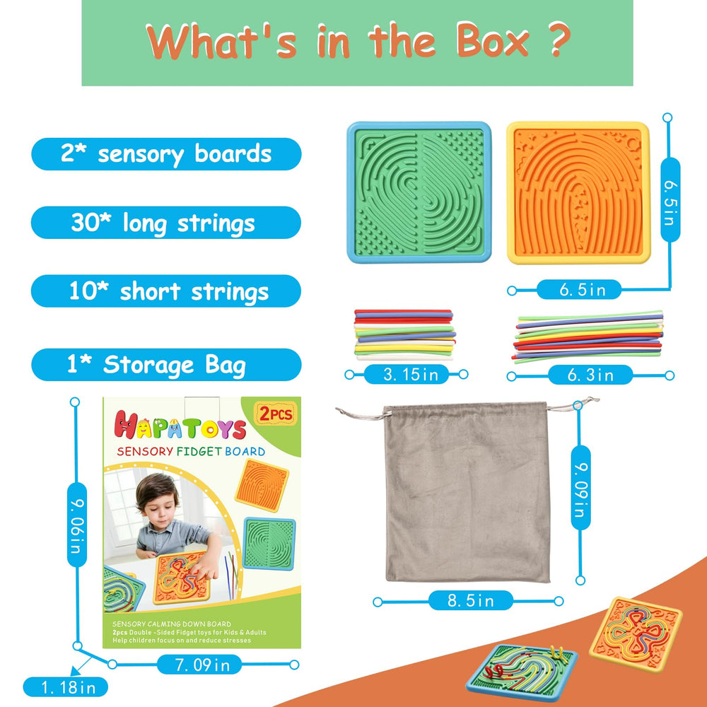 HAPATOYS two-pack sensory boards ready for portability