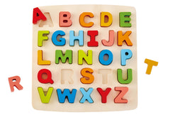 Hape Alphabet Blocks stand-up letters promote early literacy and interactive play