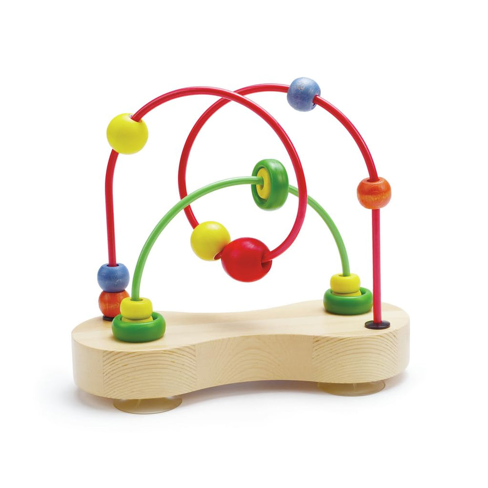 Hape Double Bubble Maze beads pathways promote dexterity and counting.