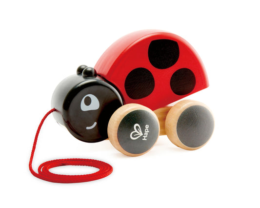 Hape Ladybug pull-along toy ready to roll and encourage walking.