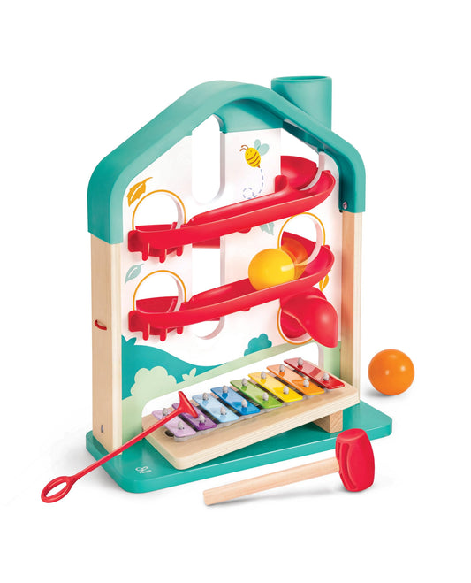 Hape Melody Mansion ball run maze invites action and cause-and-effect learning