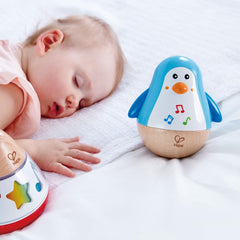 Hape Penguin Music Wobbler built-in bell with soothing tinkling sound