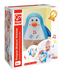 Hape Penguin Music Wobbler child-safe wood construction for durability