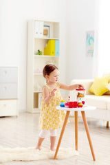 Hape wooden construction emphasizes durability for long-lasting creative play sessions