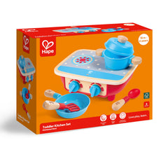 Hape Toddler Kitchen Set frying-pan image showcases durable wooden cookware for long-lasting play