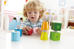 Hape Twist and Turnables colorful shapes show endless building possibilities