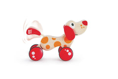 Hape Walk-A-Long Puppy mid-stance promotes balance and imaginative play
