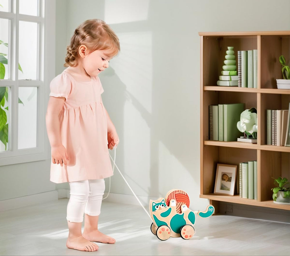 Hape Walkalong Kitten Rubber-Wheel Protected Floor for indoor use.