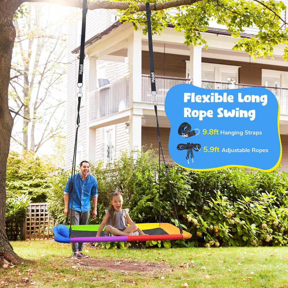 Hapfan 9.8 ft hanging straps allow easy height adjustment and mounting.