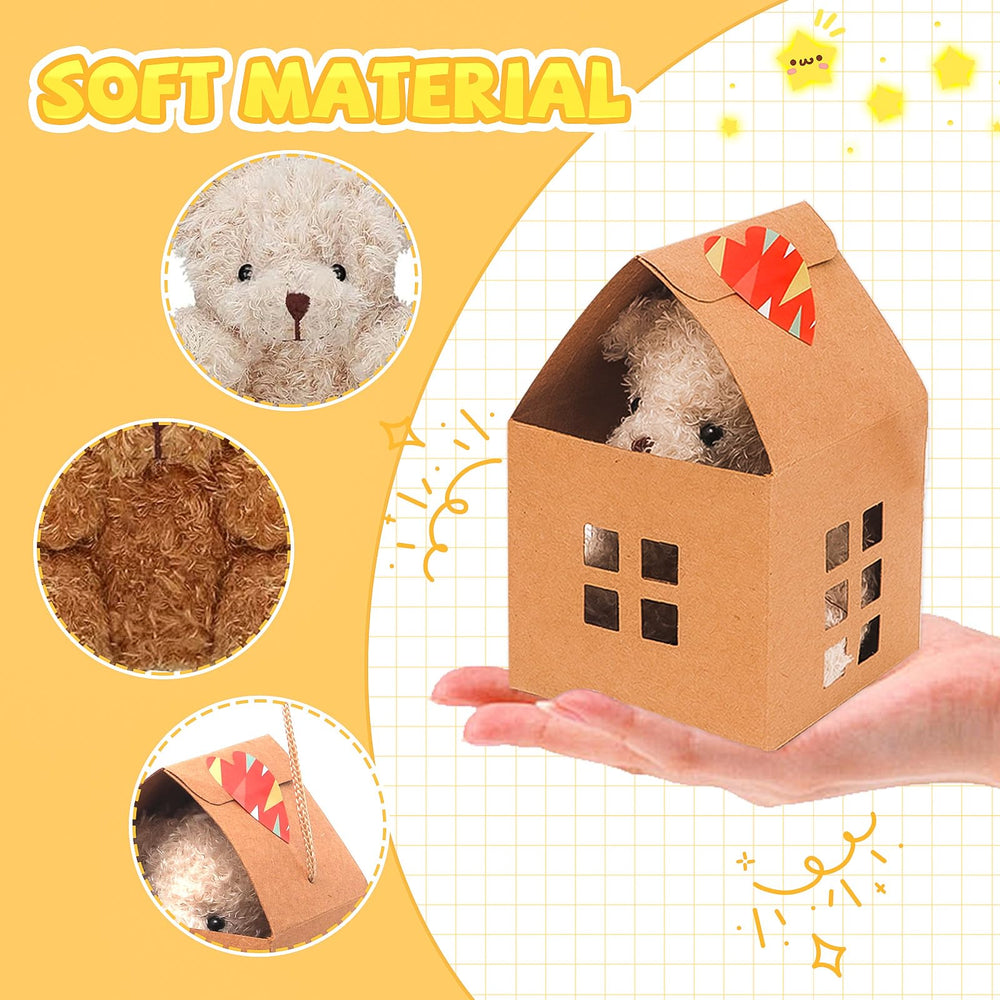 Foldable bear houses packaging enhances gifting presentation.