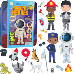 Hapinest Magnetic Heroes policeman magnet with knight backdrop for storytelling on the go