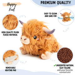 Happy Fuel Highland Cow plush cover offers soft comfort for kids.