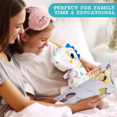 Happy Fuel Washable Dino Plush, easy to clean after doodling adventures.