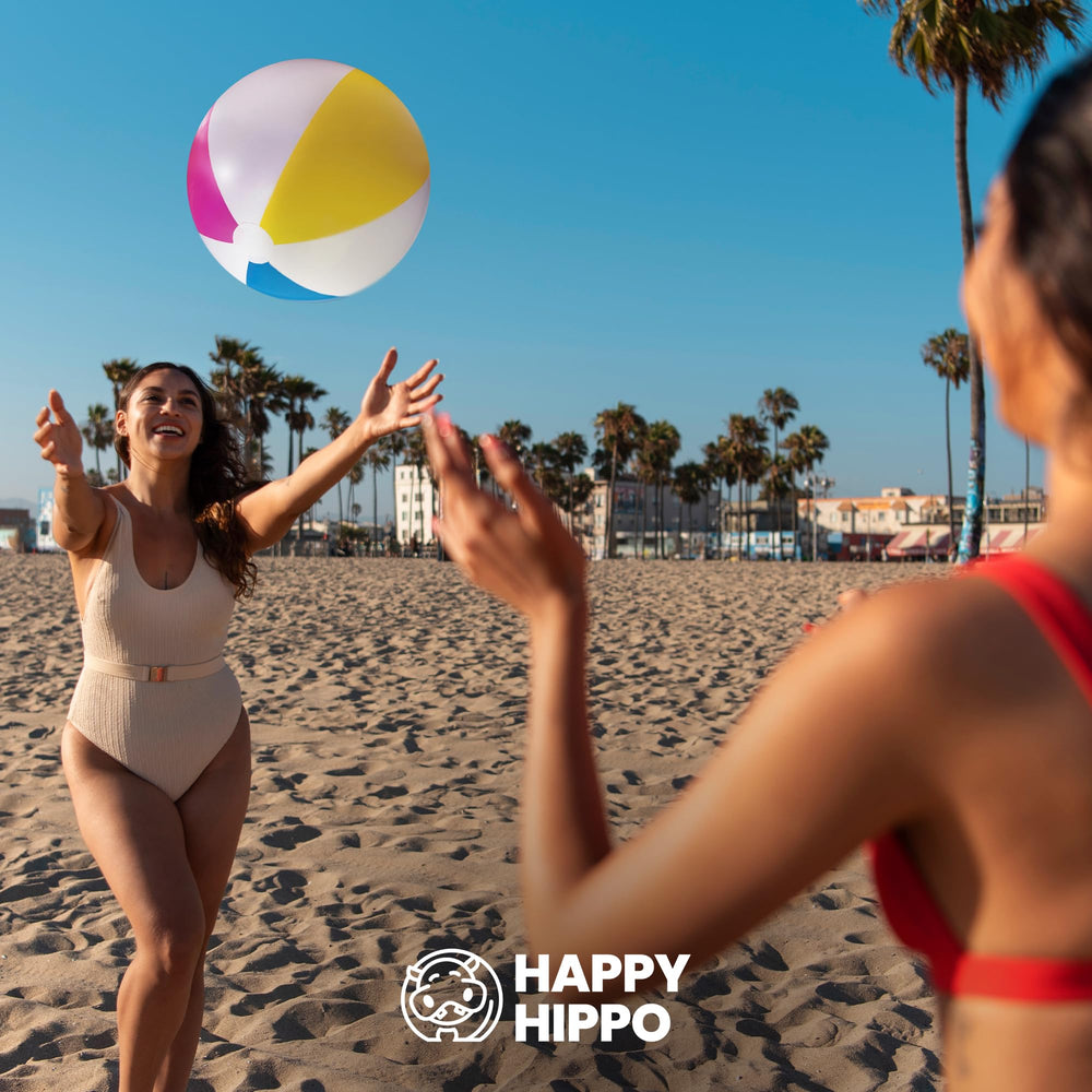 Happy Hippo 22in beach balls easy deflate for quick storage