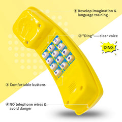 HAPPYPIE Toy Phone emits a crisp ding sound for pretend conversations.