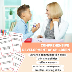 Happytalk Conversation Cards for Kids 10 themes image, prompts spark engaging conversations.