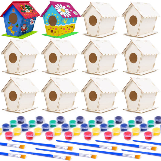 hapray birdhouse kit: unassembled houses for kid-friendly assembly and painting.