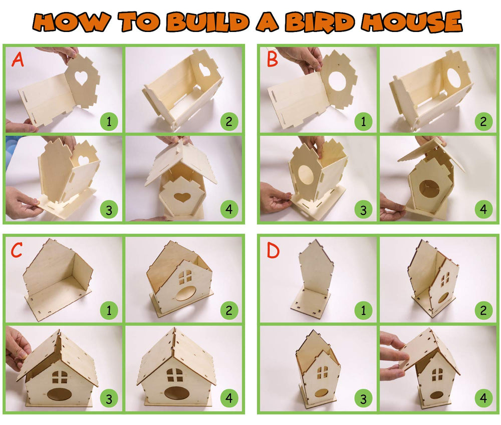 hapray durable plywood boards ensuring sturdy birdhouses during assembly.