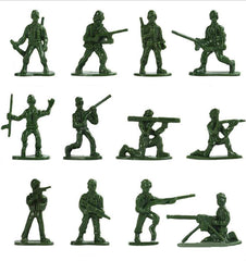 HAPTIME 100-piece green soldiers with 12 poses for play and display
