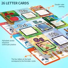 HAPTIME toddler letters shapes learning cards support early recognition through water painting play.